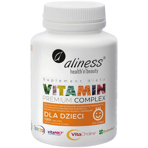 Aliness - Premium Vitamin Complex dla dzieci - 120 tabletek do ssania Aliness - Premium Vitamin Complex dla dzieci - 120 tabletek do ssania